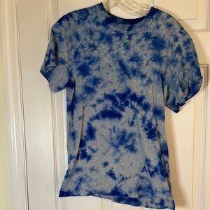 Boys Teen Small Champion Blue and Gray Tie-Dye